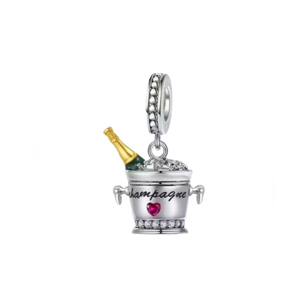 S925 Champagne Celebration Dangle Charm Pandora Style